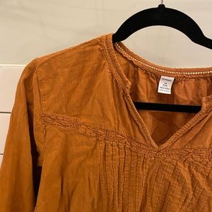 Rust orange peasant blouse